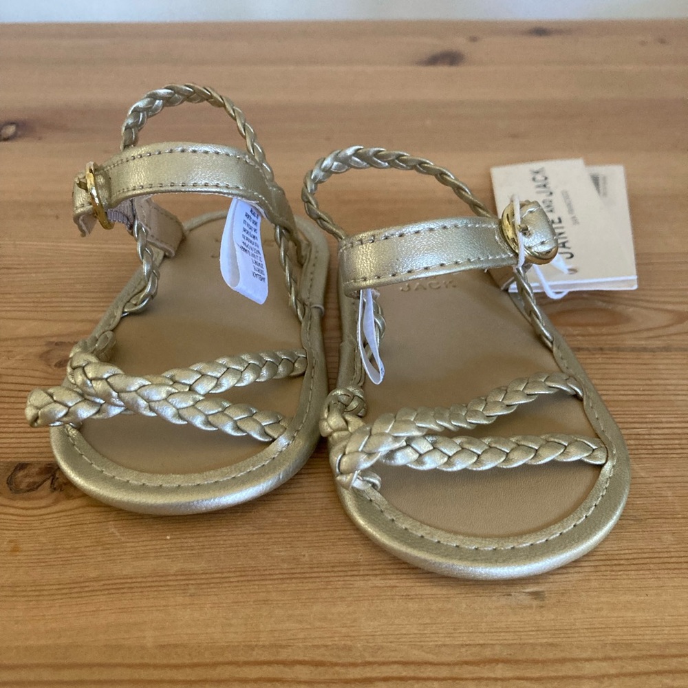 NWT Janie and Jack Gold Braided Sandals